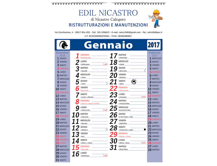 Calendario Edil Nicastro